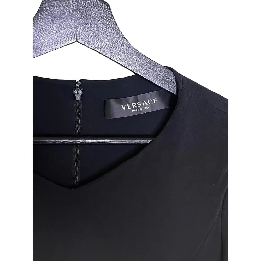 Versace Medusa Stud Sleeve Mini Dress Black Size 38 - Picture 5 of 9